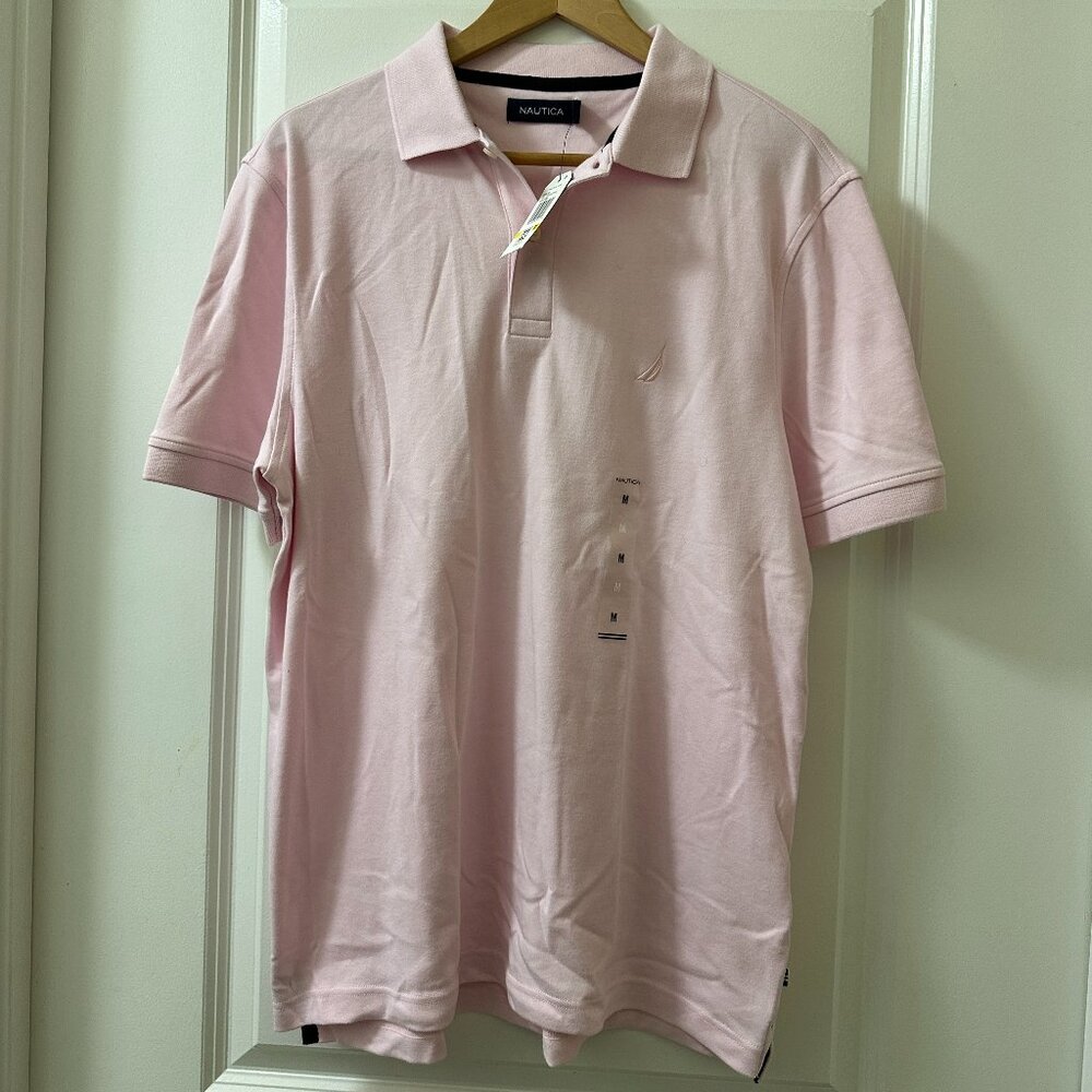 Nautica Classic Fit Short Sleeve Polo Shirt Men's M Pink NWT